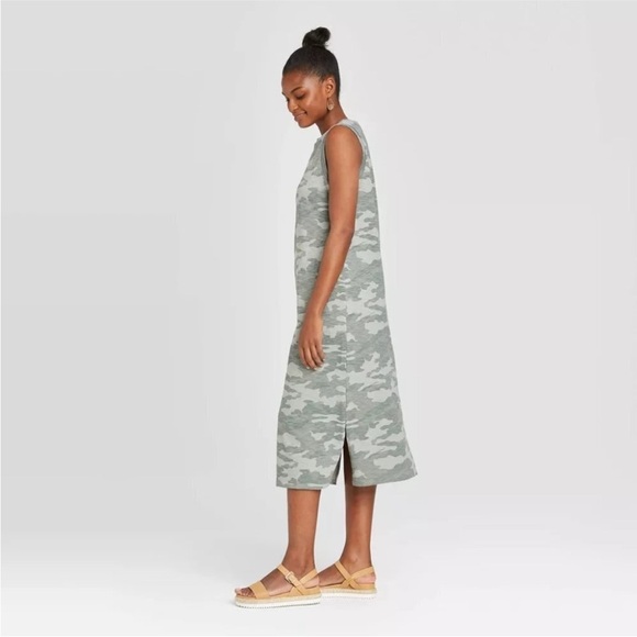 Universal Thread Camo Sleeveless Midi Dress Sz Large Momcore MobWife - Picture 5 of 12